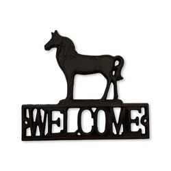 Cast Iron Horse Welcome Sign