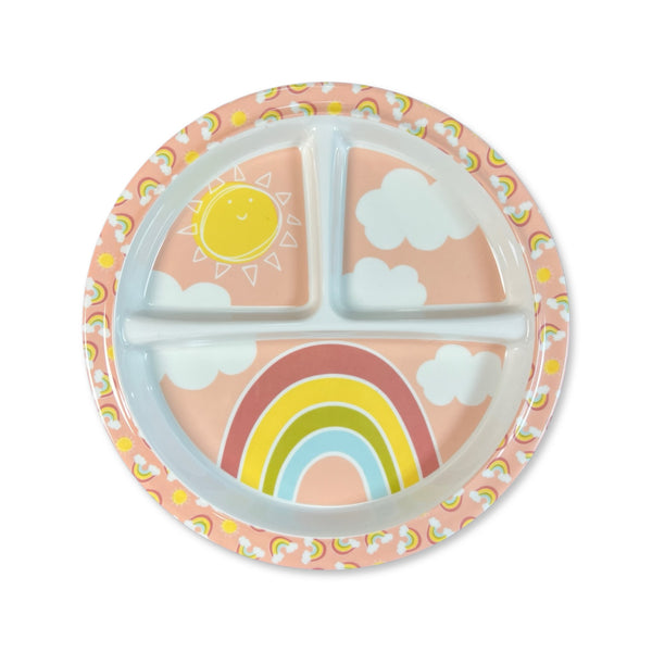 Divided Suction Plate- Rainbows & Sunshine