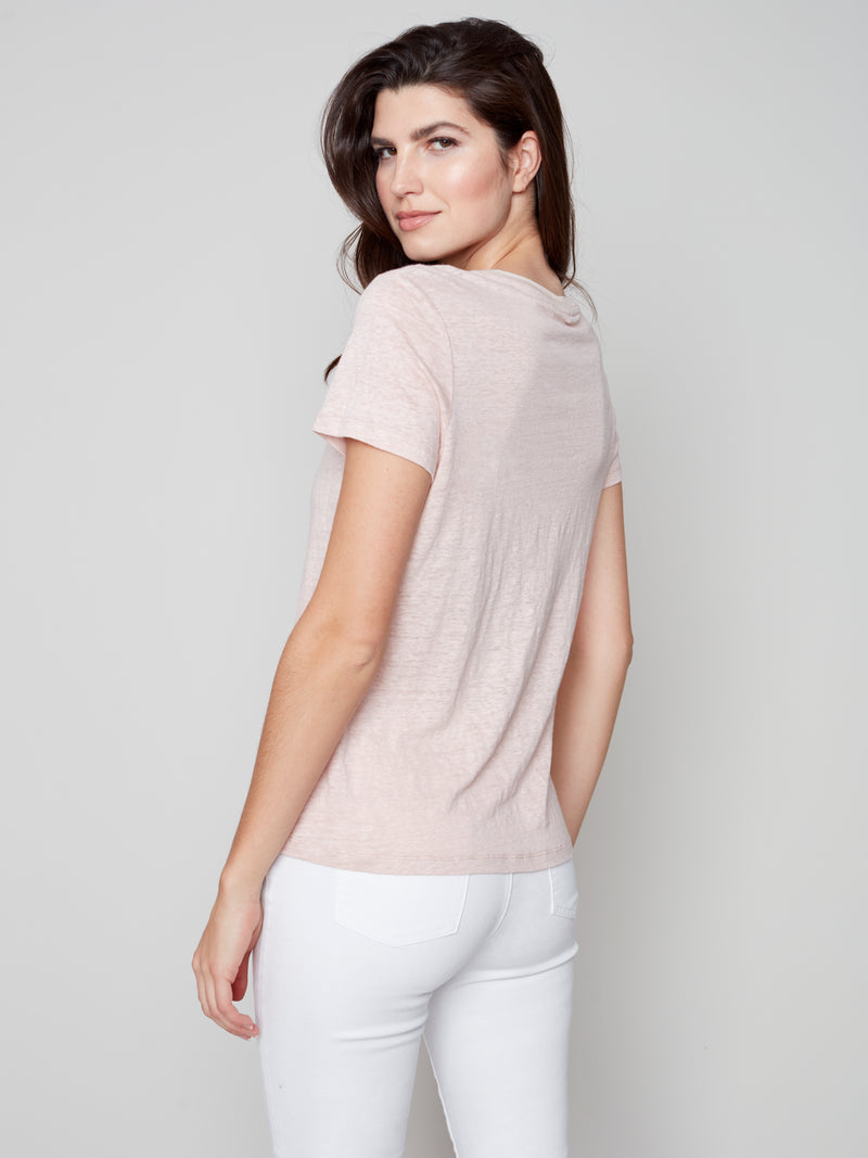 Linen Jersey T-shirt- Pearl