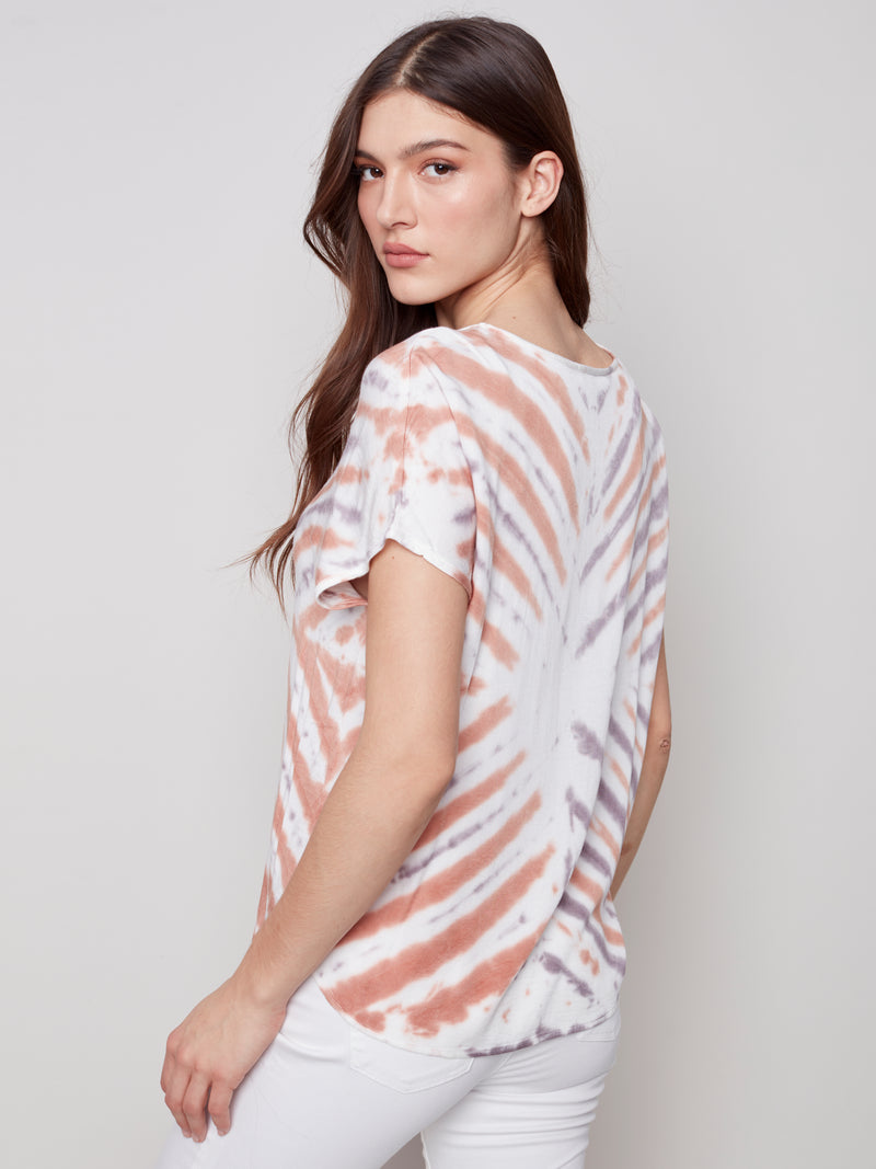 Tie-dye Dolman Top- Nougat