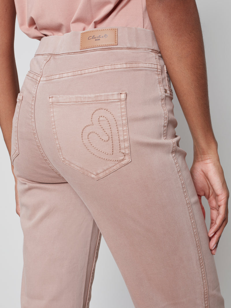 Pants With Hem Detail- Nougat