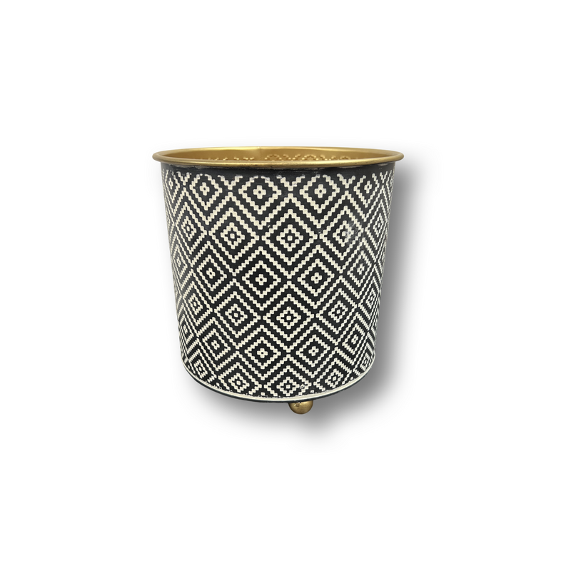 Black & White Geo Print Planter