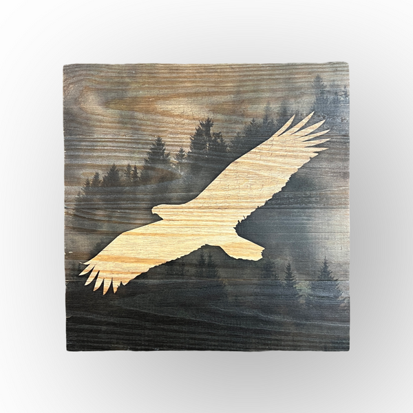 Wooden Wall Art- Silhouette Raven