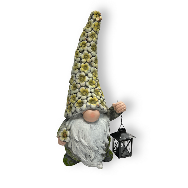 Floral Gnome Statue