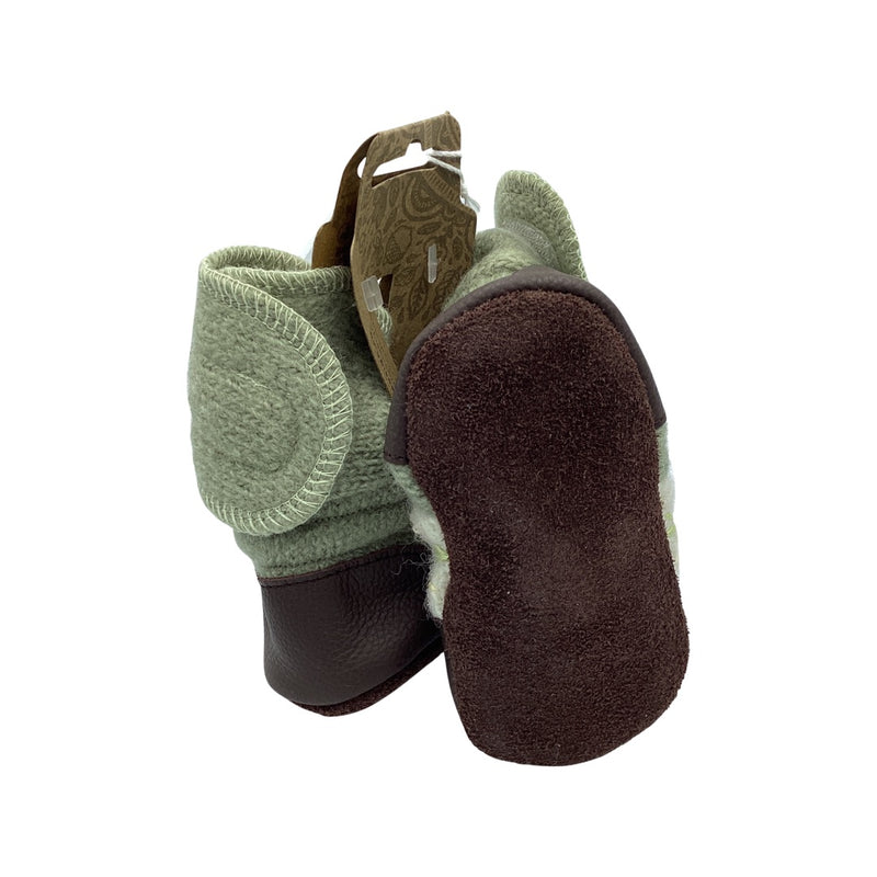 Nooks- Embroidered Wool Booties “Moss”