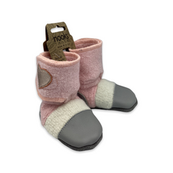 Nooks- Felted Wool Booties “Snowberry”