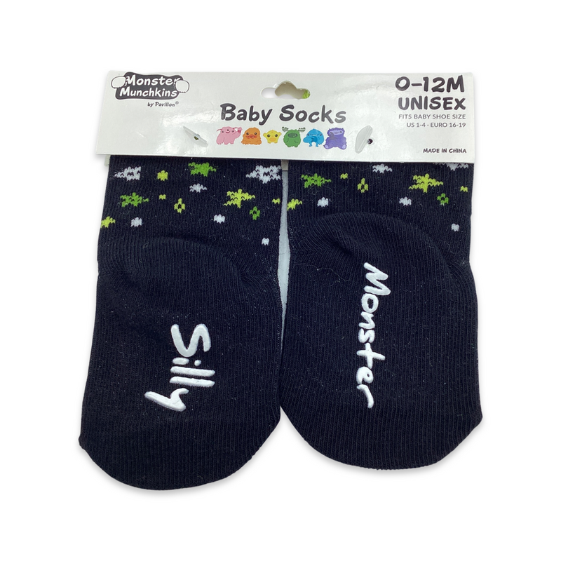 Monster Munchkins Baby Socks- Green Silly Monster