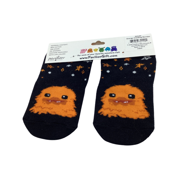 Monster Munchkins Baby Socks- Orange Crawling Monster