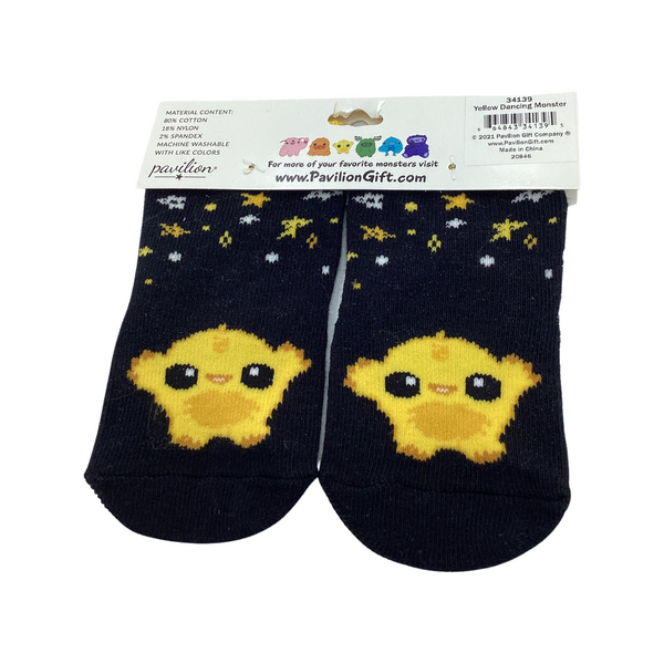 Monster Munchkins Baby Socks- Yellow Dancing Monster