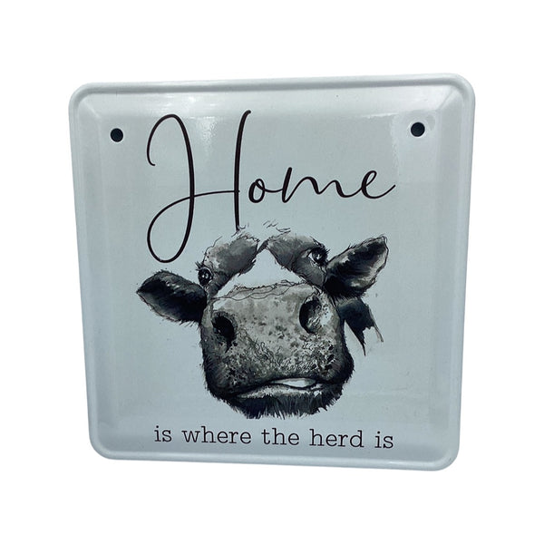 Cute Metal Cow plaque